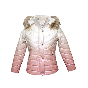 girls solid winter wear zipper hooded puffer jacket