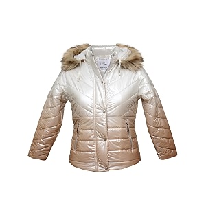 girls solid winter wear zipper hooded puffer jacket
