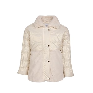 girls solid winters zipper hooded puffer jacket pearl 2-3 years