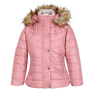 lure junior girls solid winters zipper hooded puffer jacket onion 18-24 months
