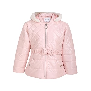 girls solid winters zipper hooded puffer jacket rosepink 2-3 years