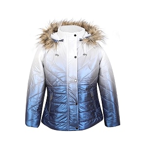 girls solid winter wear zipper hooded puffer jacket