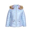 Girl Solid Winters Wear Zipper Hooded Puffer Jacket Lavender 12-18 Months