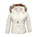 Girls Self Design Winter Wear Zipper Hooded Puffer Jacket