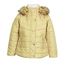 LURE JUNIOR Girls Solid Winters Zipper Hooded Puffer Jacket Sunshine 9-12 Months