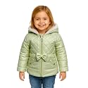 Girls Solid Winter Wear Zipper Hooded Puffer Jacket