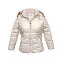Girls Solid Winter Wear Zipper Hooded Puffer Jacket