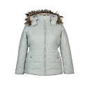 Girls Solid Winter Wear Zipper Hooded Puffer Jacket