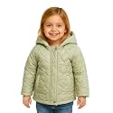 Girls Solid Winter Wear Zipper Hooded Puffer Jacket