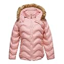 Girls Solid Winter Wear Zipper Hooded Puffer Jacket