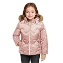 Girls Solid Winter Wear Zipper Hooded Puffer Jacket