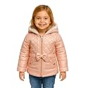Girls Solid Winter Wear Zipper Hooded Puffer Jacket