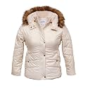 Girls Solid Winter Wear Zipper Hooded Puffer Jacket