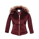 Girls Solid Winter Wear Zipper Hooded Puffer Jacket