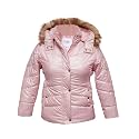 Girls Solid Winter Wear Zipper Hooded Puffer Jacket