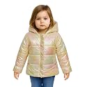 Girls Solid Winter Wear Zipper Hooded Puffer Jacket