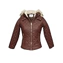 Girls Solid Winter Wear Zipper Hooded Puffer Jacket