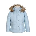 Girls Solid Winter Wear Zipper Hooded Puffer Jacket