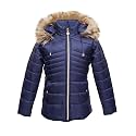 Girls Solid Winter Wear Zipper Hooded Puffer Jacket
