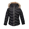 Girls Solid Winter Wear Zipper Hooded Puffer Jacket