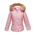 Girls Solid Winter Wear Zipper Hooded Puffer Jacket
