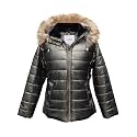Girls Solid Winter Wear Zipper Hooded Puffer Jacket