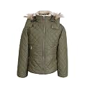 LURE JUNIOR Girls Solid Winters Zipper Hooded Puffer Jacket Pine Green 2-3 Years