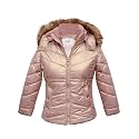 Girls Solid Winter Wear Zipper Hooded Puffer Jacket