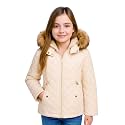 Girls Solid Winter Wear Zipper Hooded Puffer Jacket