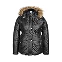 Girls Solid Winter Wear Zipper Hooded Puffer Jacket