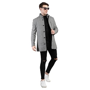 lure urban men winter coat stylish single breasted check overcoat