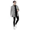 LURE URBAN Men Winter Coat Stylish Single Breasted Check OverCoat