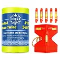 LURKA Mason Line String,#18 Feet Braided Construction Nylon Line with 5 Built-in Levels and Spool Fluorescent String Line for Precision Work, DIY (540FT with Only Coils Yellow Leveling Kit)