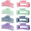 LuSeren Colorful Hair Claw Clips for Girls – 4.3 Inch Cute Matte Claw Clips in Pastel Green, Pink, Blue & Purple – Lightweight Strong Hold Hair Accessories for Teens & Women