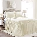 Lush Decor Ruffle Skirt Bedspread Set - 2-Piece Luxurious Farmhouse Bedding - Elegant Ruffle Detail - Timeless Style - Soft Lightweight Sheets - Twin, Ivory