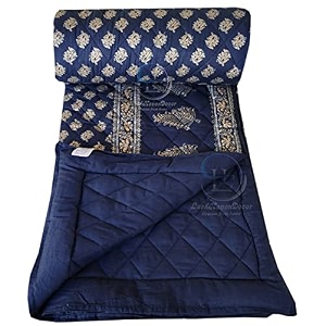 all weather microfiber reversible designer quilted  lightweight  super soft  comforter single size duvet quilt 200 gsm 9034 x 6034 dark navy blue amp grey