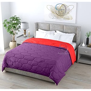 all weather microfiber reversible designer quilted  lightweight  antibacterial  super soft  comforter single size duvet quilt 200 gsm 9034 x 6034 dual color burgundy and grey