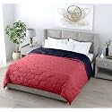 All Weather Microfiber Reversible| Designer Quilted | Lightweight | Antibacterial | Super Soft | Comforter Single Size Duvet Quilt 200 GSM (90" x 60") Dual Color Burgundy and Grey