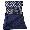All Weather Microfiber Reversible| Designer Quilted | Lightweight | Super Soft | Comforter Single Size Duvet Quilt 200 GSM (90" x 60" Dark Navy Blue & Grey)