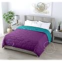 All Weather Microfiber Reversible| Designer Quilted | Lightweight | Antibacterial | Super Soft | Comforter Single Size Duvet Quilt 200 GSM (90" x 60") Dual Color Burgundy and Grey