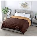 LushHavenDecor All Weather Microfiber Reversible| Designer Quilted | Lightweight | Antibacterial | Super Soft | Comforter Single Size Duvet Quilt 200 GSM (90" x 60" Dual Beige &amp; Brown)