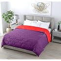 All Weather Microfiber Reversible| Designer Quilted | Lightweight | Antibacterial | Super Soft | Comforter Double Size Duvet Quilt 200 GSM (90" x 100" Dual Color Magenta &amp; Red)