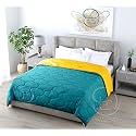 All Weather Microfiber Reversible| Designer Quilted | Lightweight | Antibacterial | Super Soft | Comforter Single Size Duvet Quilt 200 GSM (90" x 60") Dual Color Burgundy and Grey