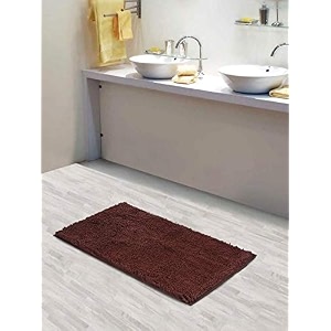 lushomes bathroom mat 2200 gsm floor mat with high pile microfiber anti skid mat for bathroom floor 16 x 24 inch single pc dark brown