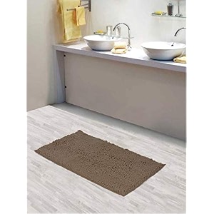 lushomes bathroom mat 2200 gsm floor mat with high pile microfiber anti skid mat for bathroom floor 16 x 24 inch single pc grey