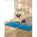 Lushomes Bathroom Mat, 2200 GSM Floor Mat with High Pile Microfiber, Anti Skid mat with Contour footmat Anti Slip (Bathmat Size 20 x 30 Inch, Contour Size 18 x 20 Inch, Single Pc, Green)