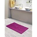 Lushomes Bathroom Mat, 2200 GSM Floor Mat with High Pile Microfiber, Anti Skid mat with Contour footmat Anti Slip (Bathmat Size 16 x 24 Inch, Contour Size 16 x 16 Inch, Single Pc, Rose Pink)