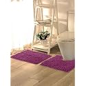 Lushomes Bathroom Mat, 2200 GSM Microfiber, Anti Skid mat with Contour footmat Anti Slip (Bathmat Size 16 x 24 Inch, Contour Size 16 x 16 Inch, Single Pc, Purple)
