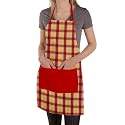 Lushomes Checks Kitchen Cooking Apron Set for Women, apron for men, cooking aprons for women, kitchen apron for men, aprons, aprin (2 Pc Set)
