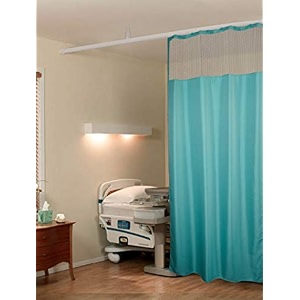 lushomes hospital partition curtains clinic curtains size 6 ft w x 7 ft h top net fabric 100 polyester 12 rustfree metal eyelets 12 plastic hook dark green zig zag 6x7 ft pk of 1
